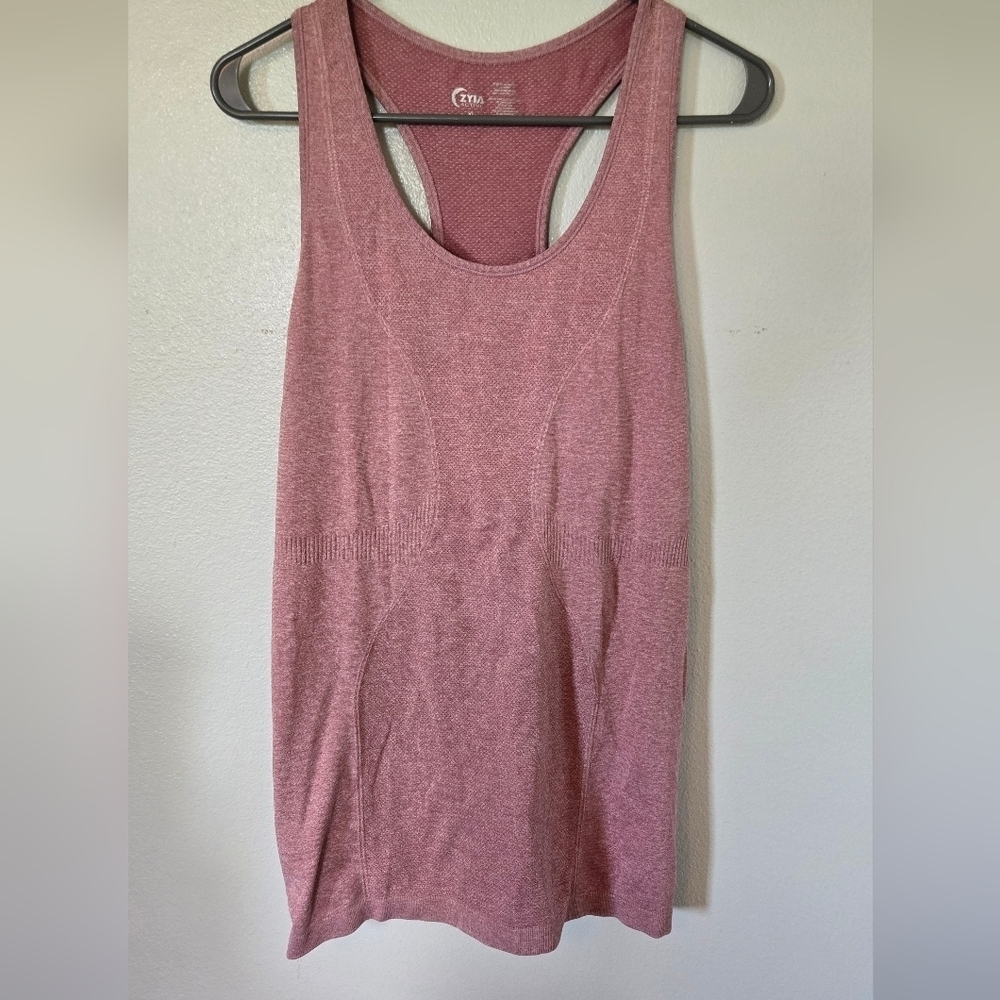 Zyia Active Heathered Pink Racerback Tank Size XL